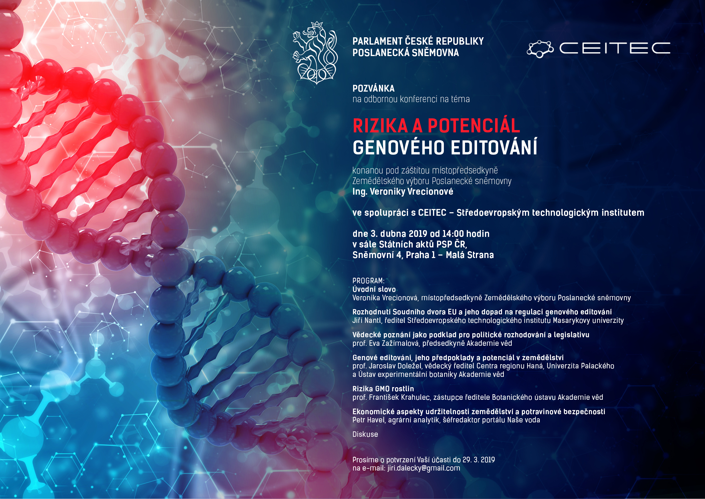 Conference Risks and Potential of Gene Editing CEITEC výzkumné centrum